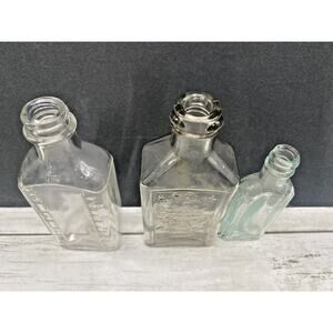 Lot of 3 Vintage Medicine Bottles 1 A.S. Hinds PORTLAND ME and 2 Misc. Bottles
